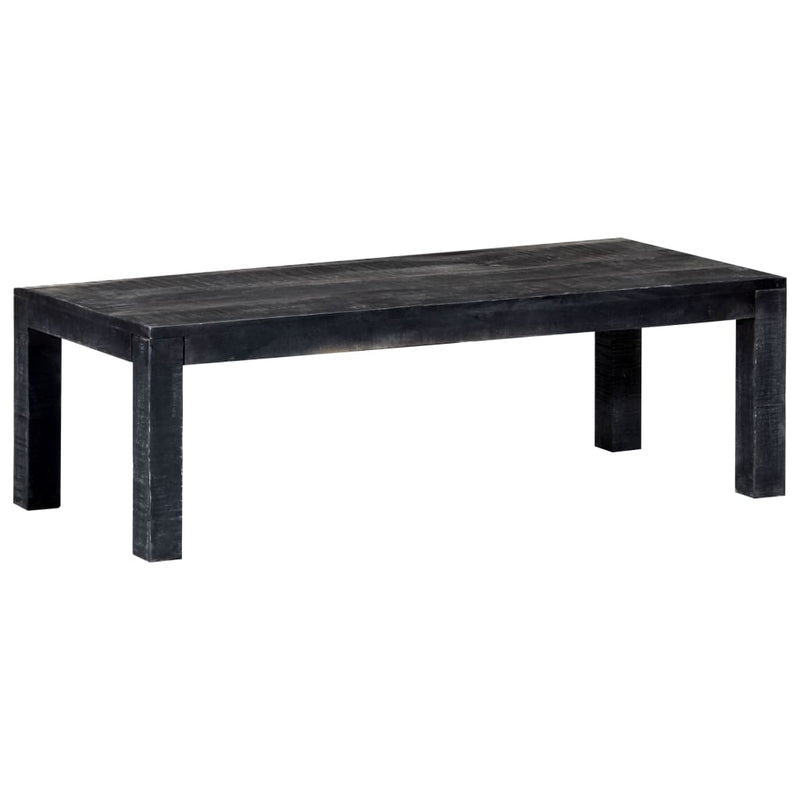 Coffee Table Black 110x50x35 cm Solid Mango Wood