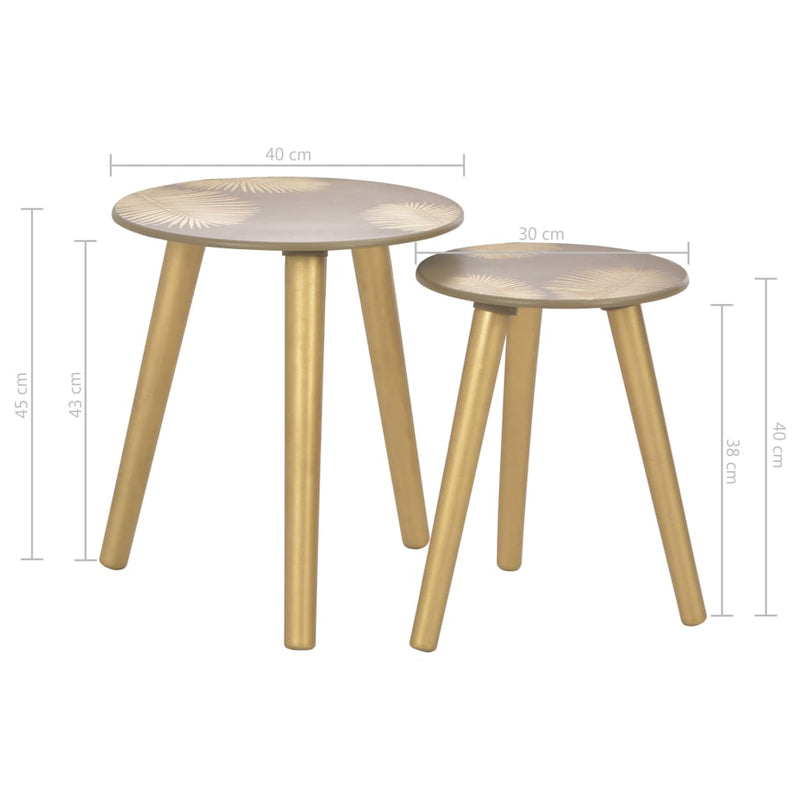 Nesting Side Tables 2 pcs Gold 40x45 cm/30x40 cm MDF