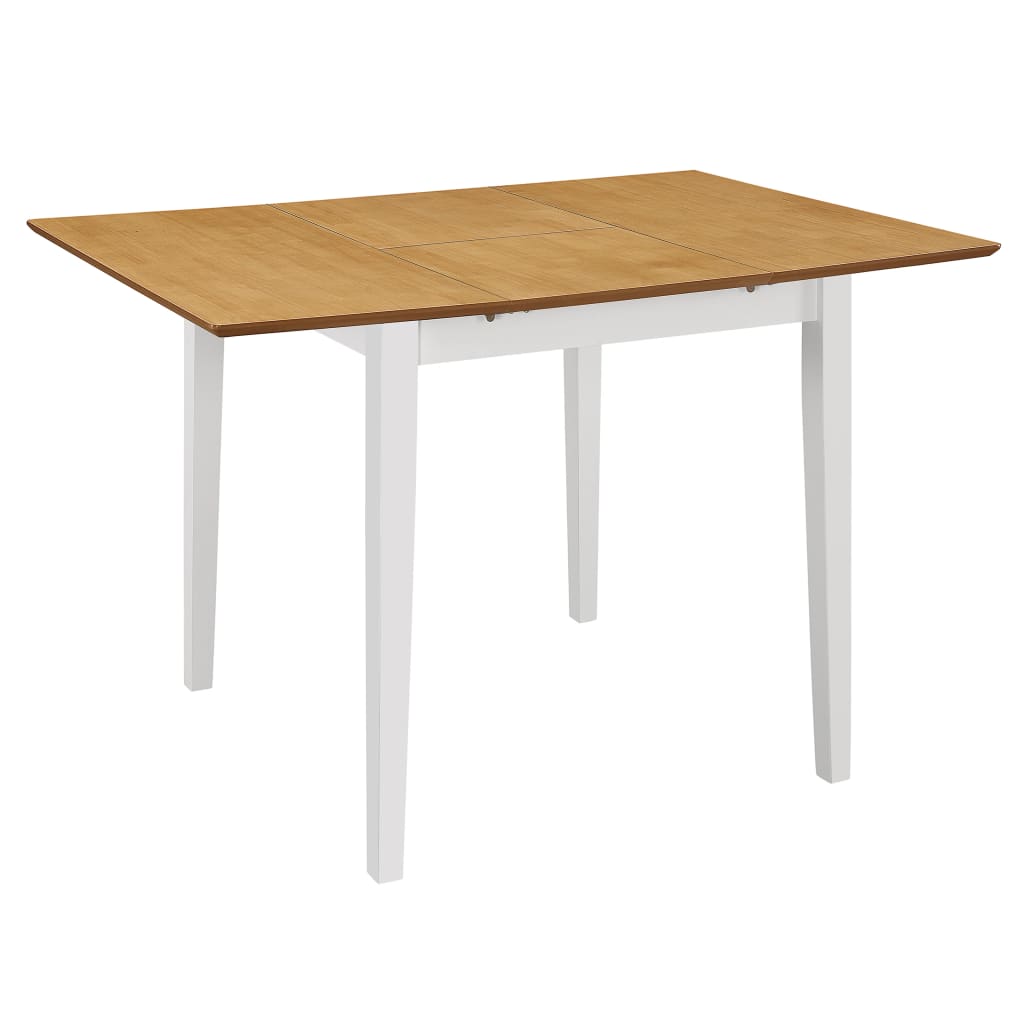 vidaXL Extendable Dining Table White (80-120)x80x74 cm MDF 1