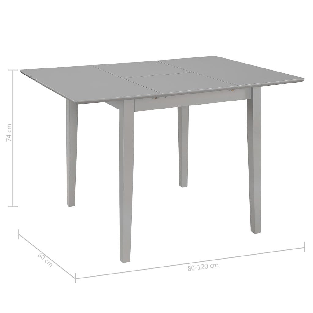 vidaXL Extendable Dining Table Grey (80-120)x80x74 cm MDF 6