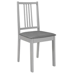 vidaXL Dining Chairs with Cushions 2 pcs Grey Solid Wood 2