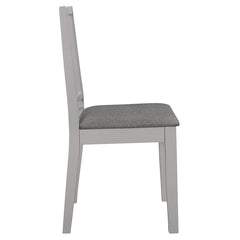vidaXL Dining Chairs with Cushions 2 pcs Grey Solid Wood 4