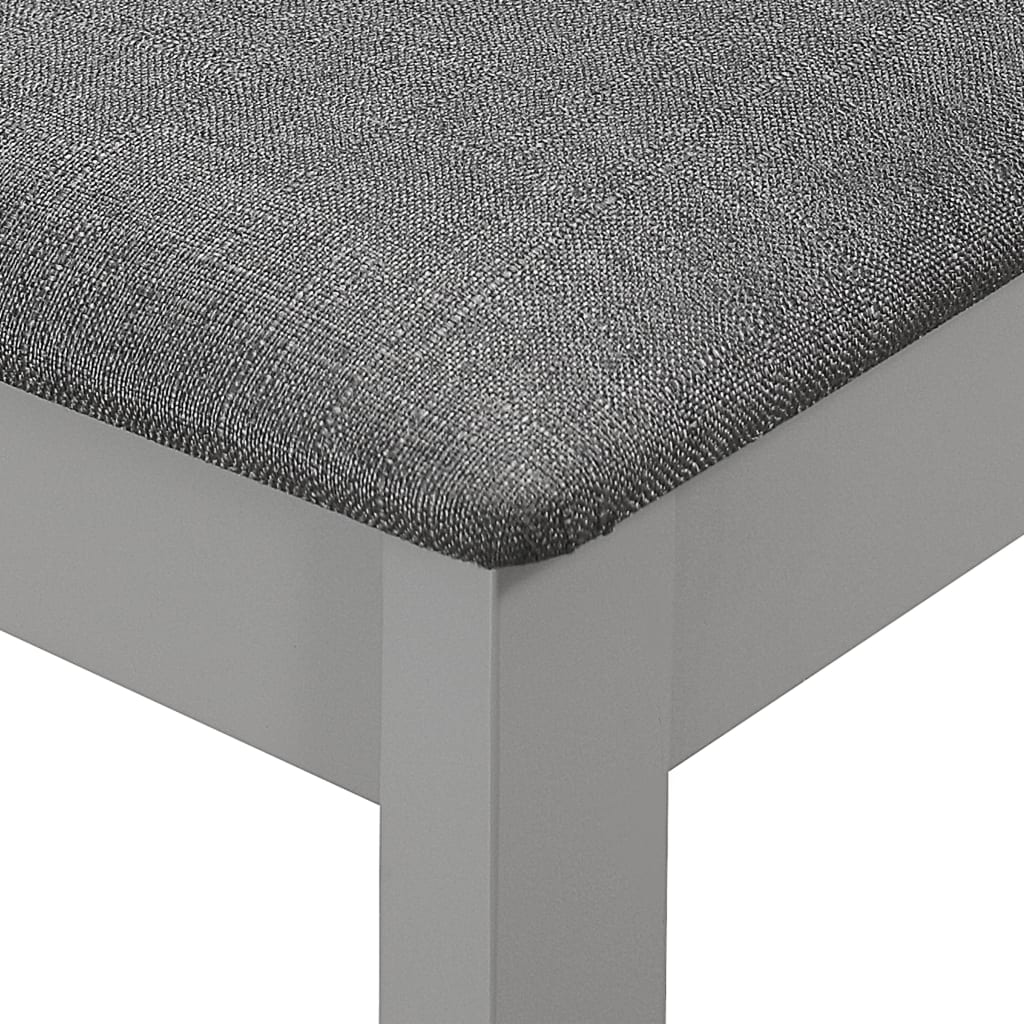vidaXL Dining Chairs with Cushions 2 pcs Grey Solid Wood 6