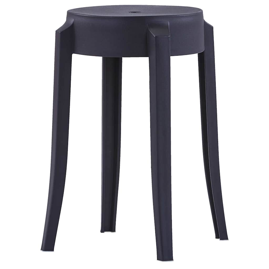 vidaXL Stackable Stools 4 pcs Black Plastic 2