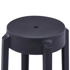 vidaXL Stackable Stools 4 pcs Black Plastic 4