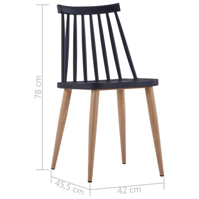 Dining Chairs 2 pcs Black Plastic