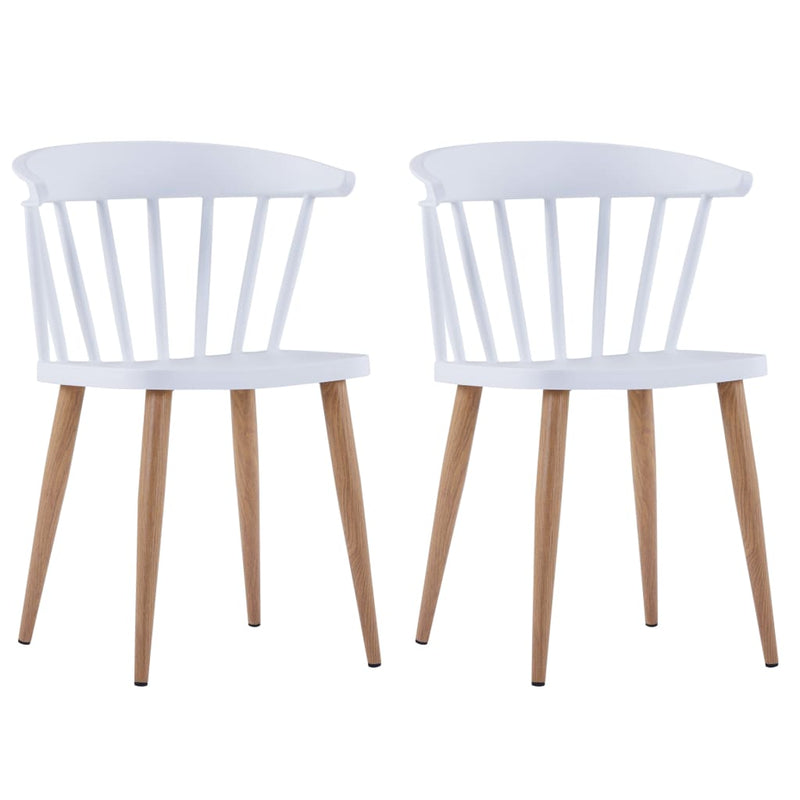 Dining Chairs 2 pcs White Plastic