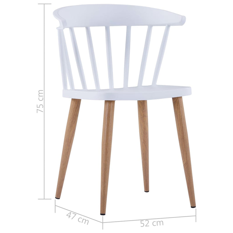 Dining Chairs 2 pcs White Plastic