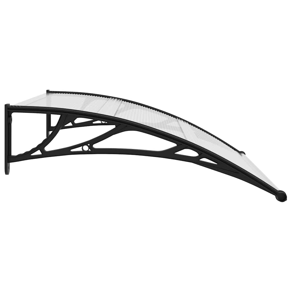vidaXL Door Canopy | Black and Transparent 5