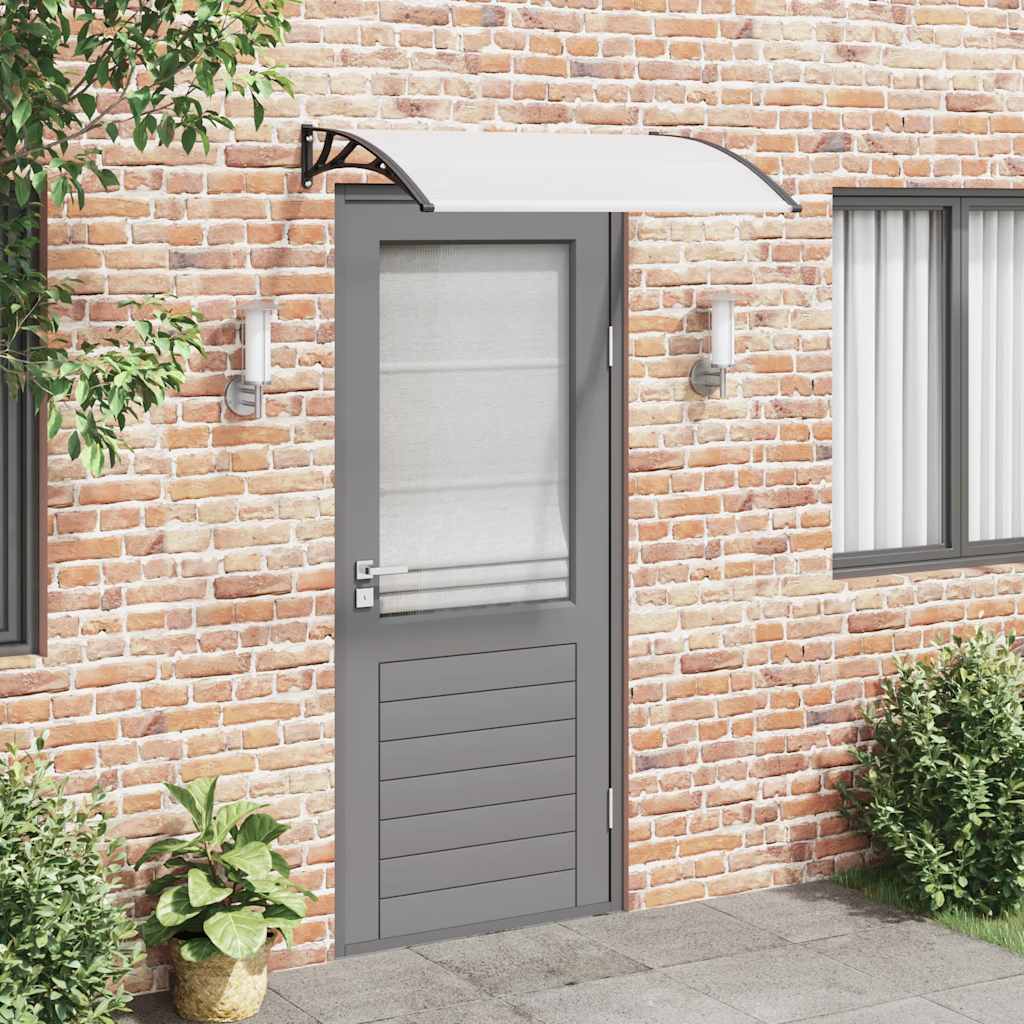 vidaXL Door Canopy | Black and Transparent 1