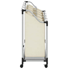 vidaXL Laundry Sorter with 4 Bags Cream Steel 6