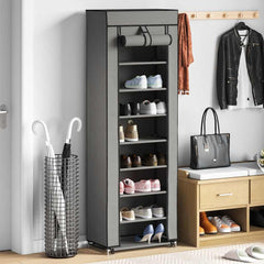vidaXL Shoe Cabinet | Grey | Powder coated tubes and non-woven fabric | Medium 1