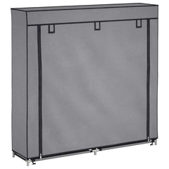 vidaXL Shoe Cabinet with Cover Grey 115x28x110 cm Fabric 2