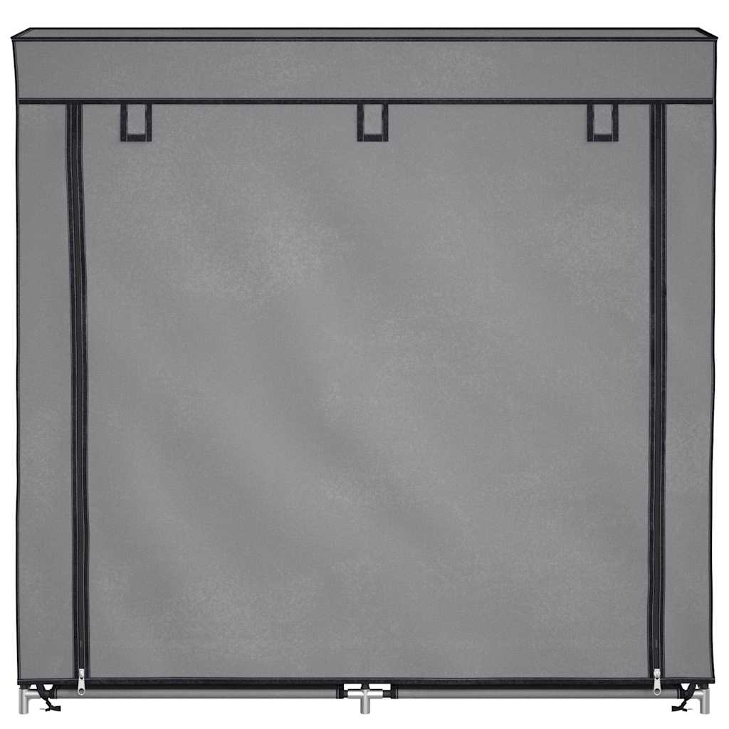 vidaXL Shoe Cabinet with Cover Grey 115x28x110 cm Fabric 4