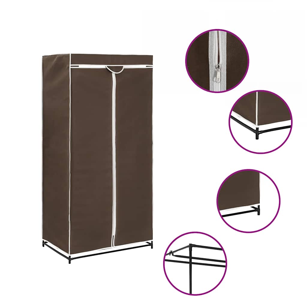 282442 vidaXL Wardrobes 2 pcs Brown 75x50x160 cm 2