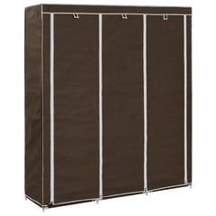 Wardrobe with Compartments and Rods 150x45x175 cm Fabric Brown