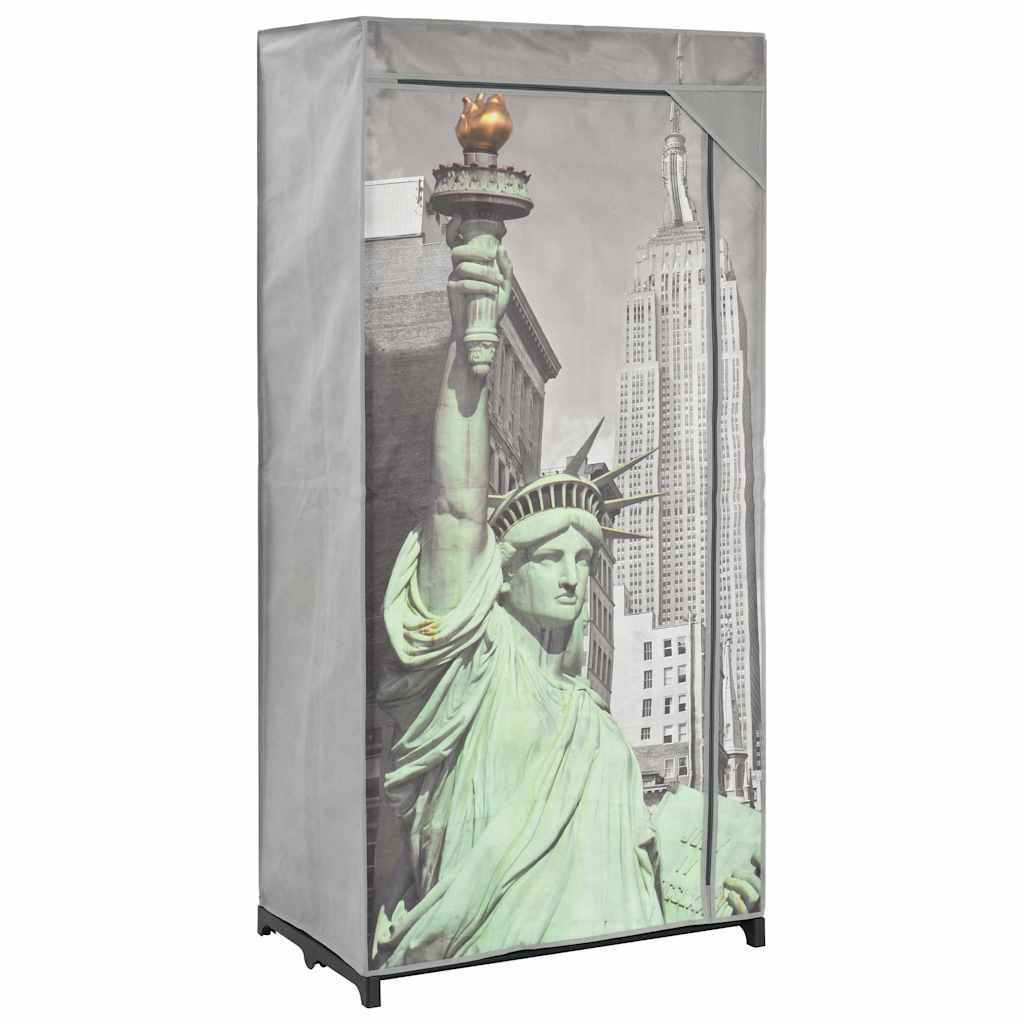 vidaXL Wardrobe | Grey, Multicolour | Polyester, Iron | Medium | Collapsible 1