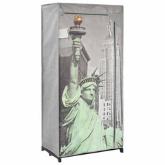 vidaXL Wardrobe | Grey, Multicolour | Polyester, Iron | Medium | Collapsible 1