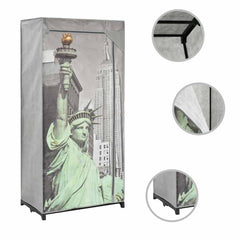 vidaXL Wardrobe | Grey, Multicolour | Polyester, Iron | Medium | Collapsible 2