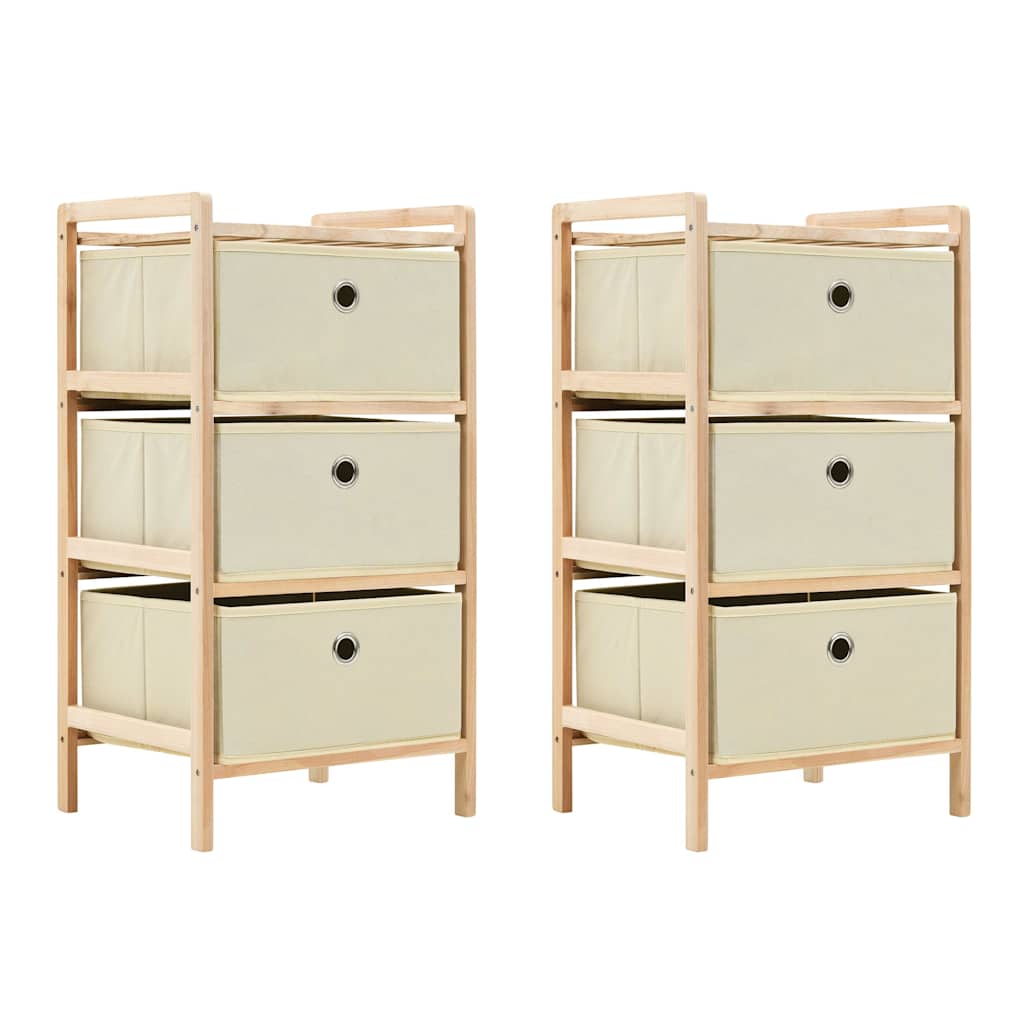 vidaXL Storage Rack with Fabric Baskets Cedar Wood Beige