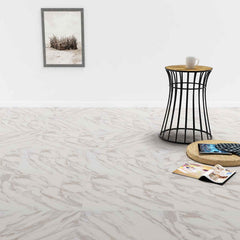 vidaXL Flooring Planks White Marble 5.11 m² 55 pcs PVC 1