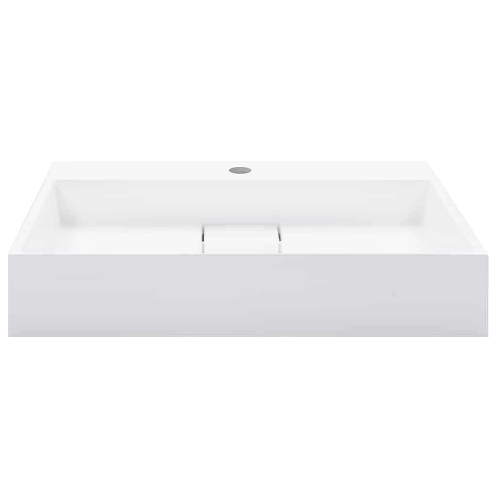 Wash Basin Mineral Cast/Marble Cast White Standard 60 cm 11 cm 38 cm
