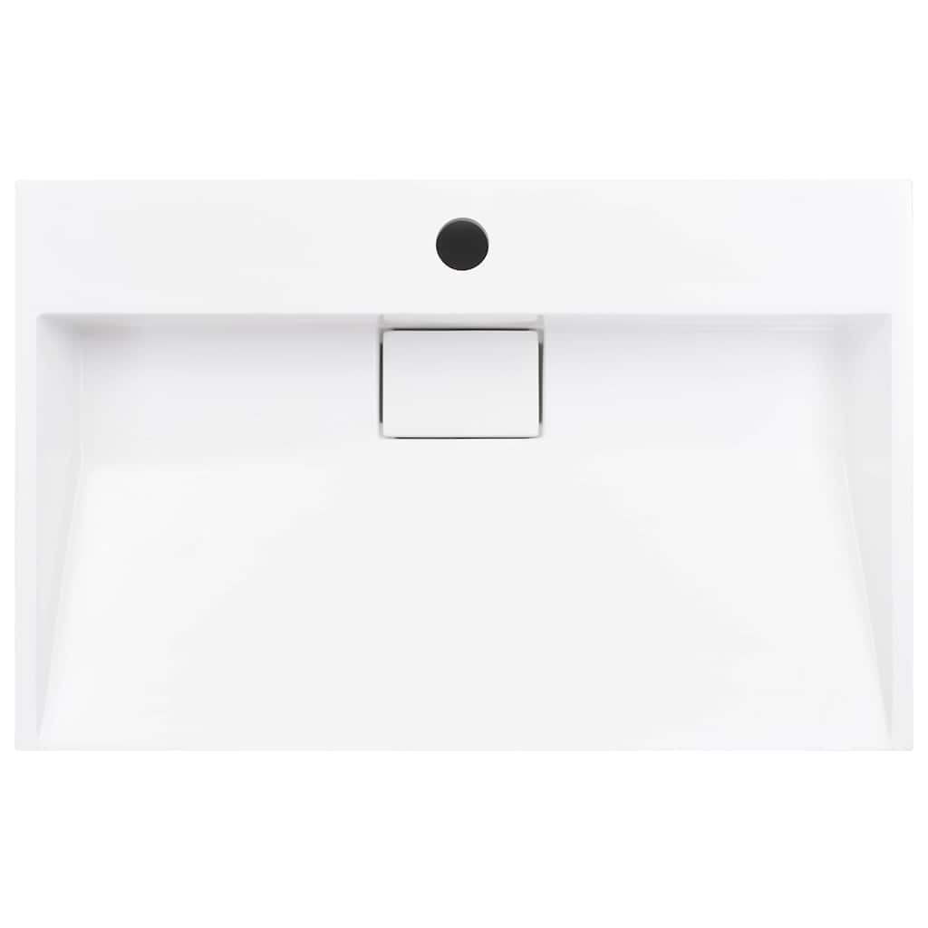Wash Basin Mineral Cast/Marble Cast White Standard 60 cm 11 cm 38 cm