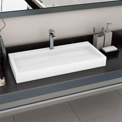 Wash Basin Mineral Cast/Marble Cast White Standard 100 cm 11 cm 46 cm