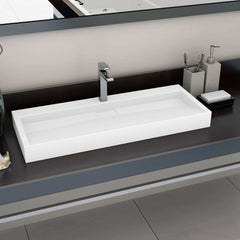 144067 vidaXL Wash Basin 120x46x11 cm Mineral Cast/Marble Cast White 1