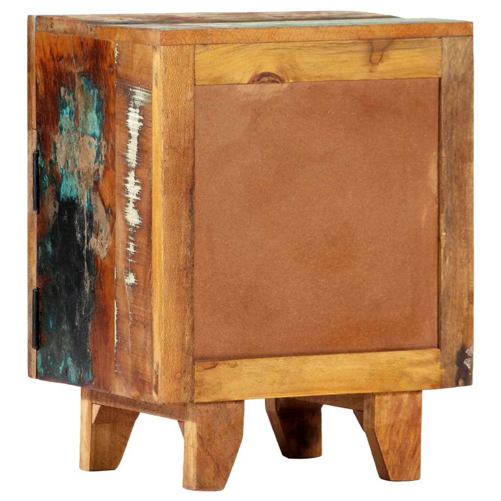 vidaXL Hand Carved Bedside Cabinet 40x30x50 cm Solid Reclaimed Wood 4