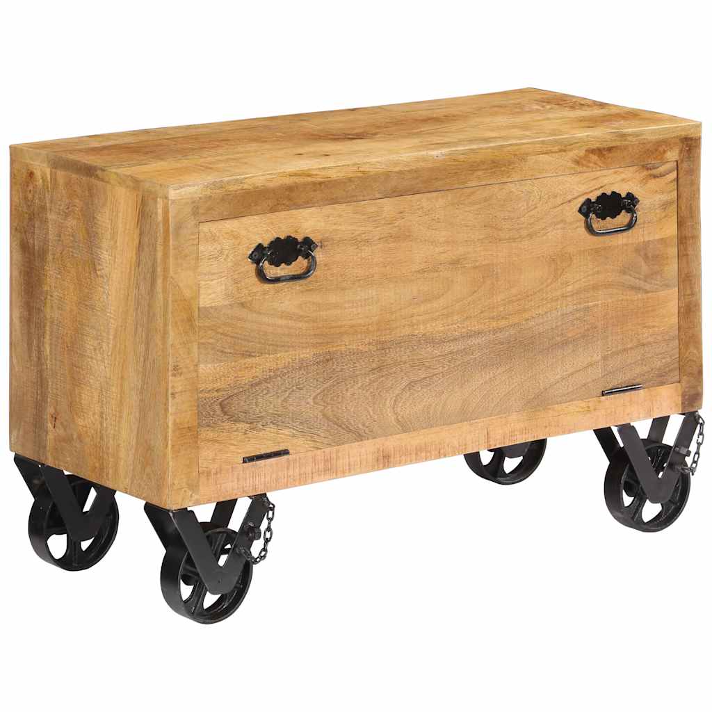vidaXL Shoe Cabinet | Natural Mango Wood | Solid Mango Wood | Medium 2