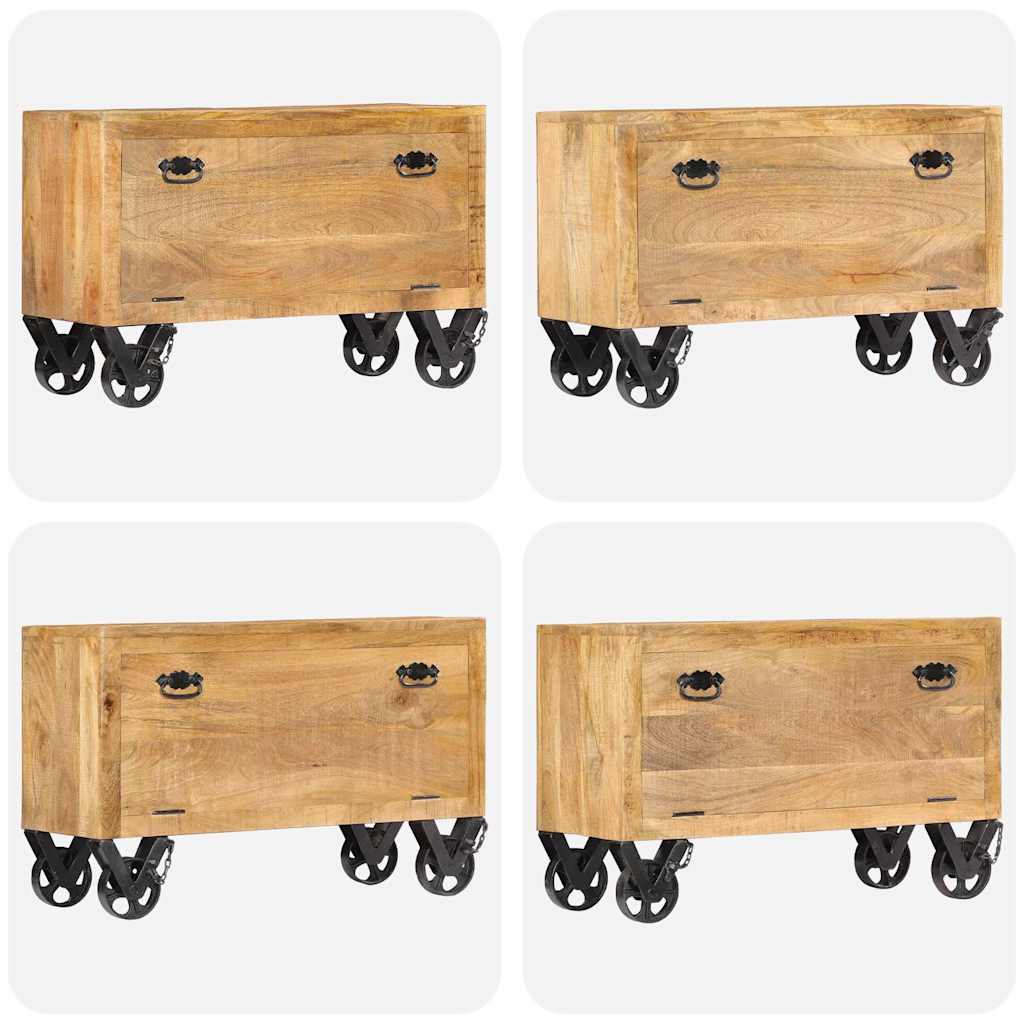 vidaXL Shoe Cabinet | Natural Mango Wood | Solid Mango Wood | Medium 6