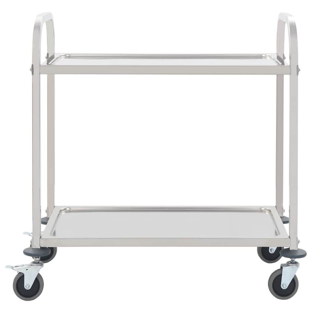 2-Tier Kitchen Trolley 95x45x83.5 cm Stainless Steel 2 tiers