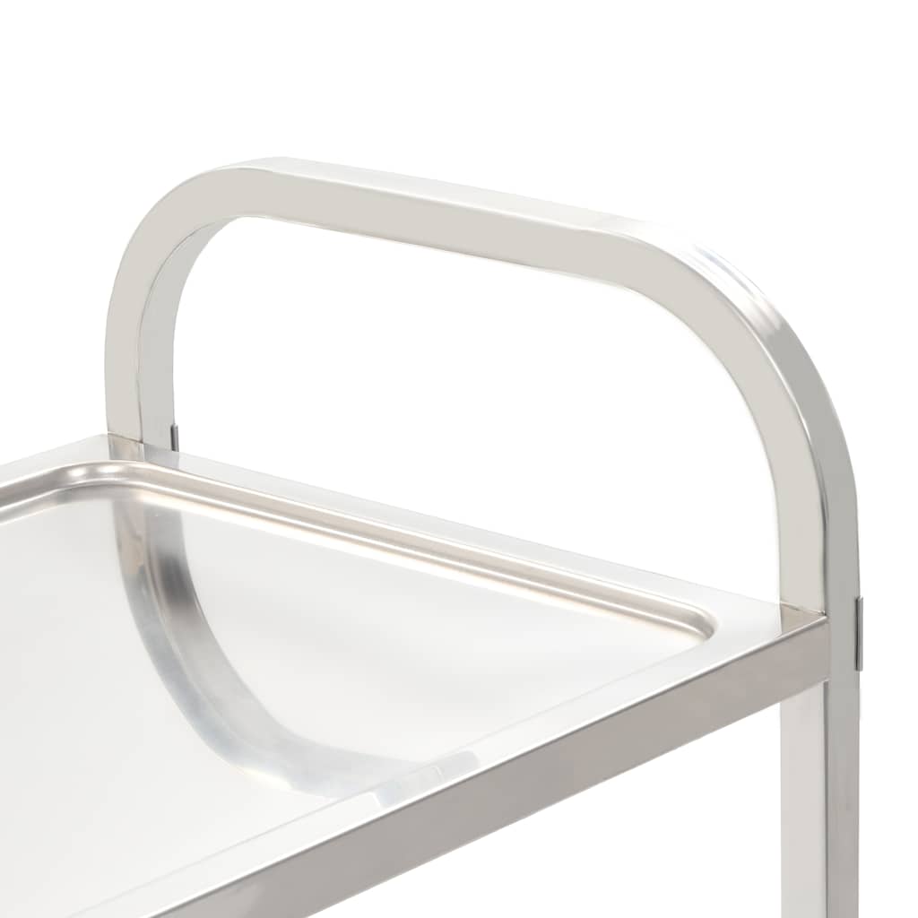 2-Tier Kitchen Trolley 96.5x55x90 cm Stainless Steel 107 cm 125 cm 4 tiers