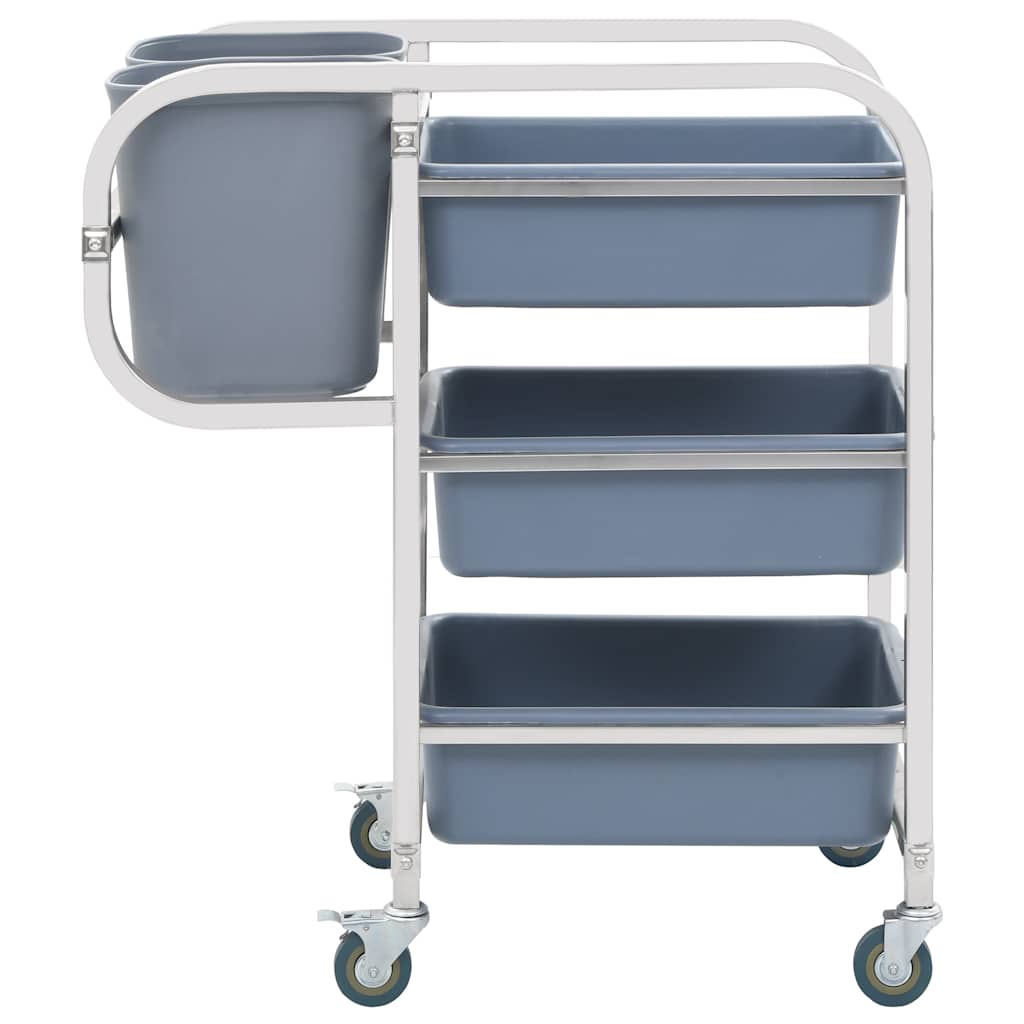 50918 vidaXL Kitchen Cart with Plastic Containers 82x43,5x93 cm 2