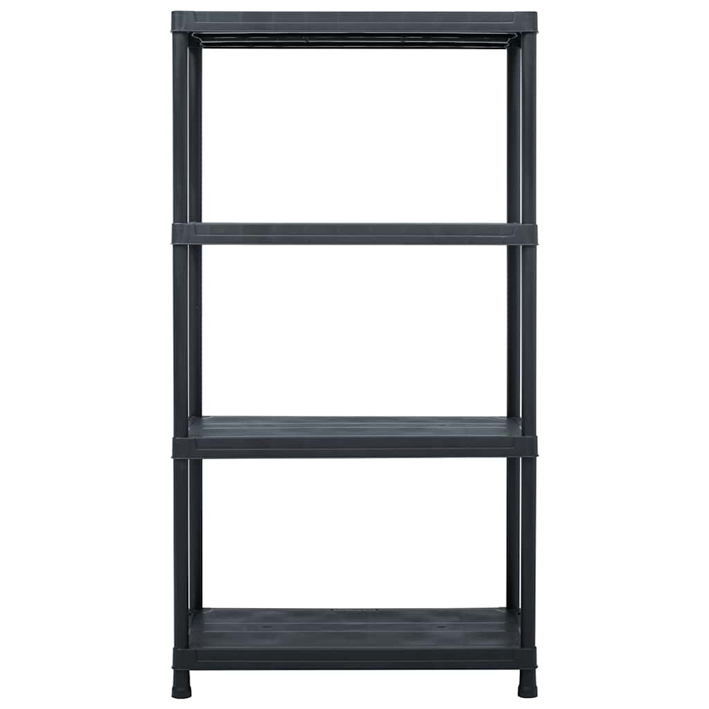 vidaXL Storage Shelf Racks 2 pcs Black 60x30x138 cm Plastic 3