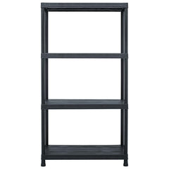 vidaXL Storage Shelf Racks 2 pcs Black 60x30x138 cm Plastic 3