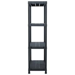 vidaXL Storage Shelf Racks 2 pcs Black 60x30x138 cm Plastic 4