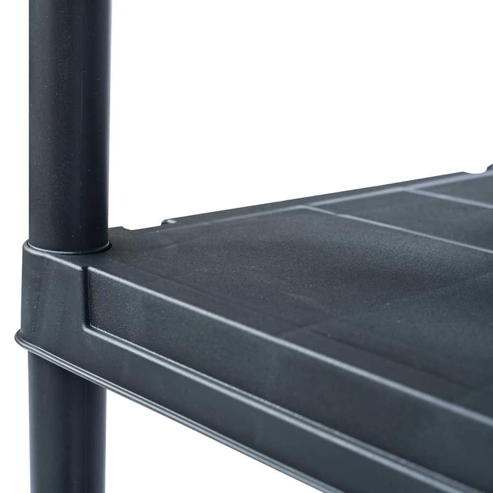 Storage Shelf Racks Black Plastic Height 138 cm 60 cm 30 cm 2