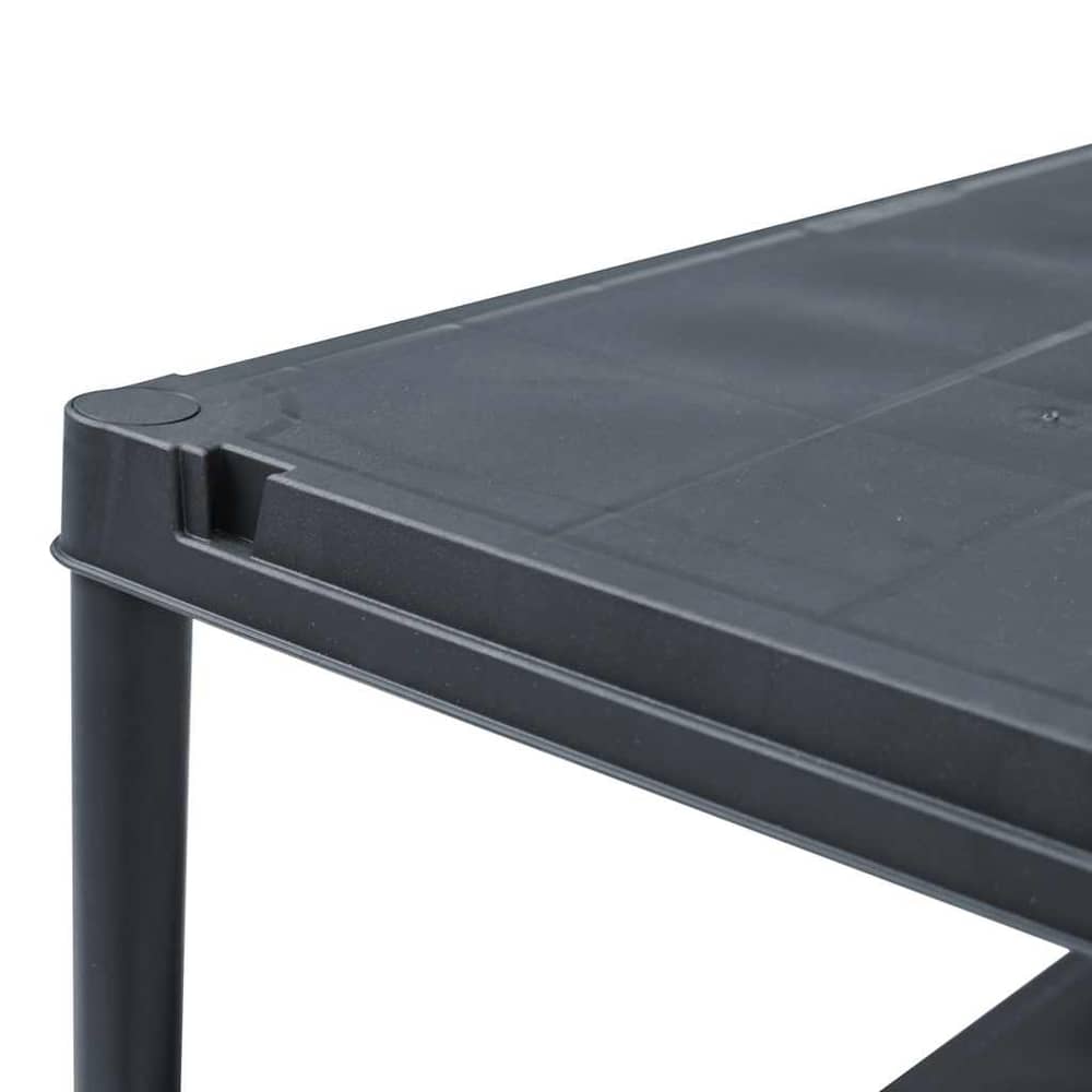 Storage Shelf Racks Black Plastic Height 138 cm 60 cm 30 cm 2