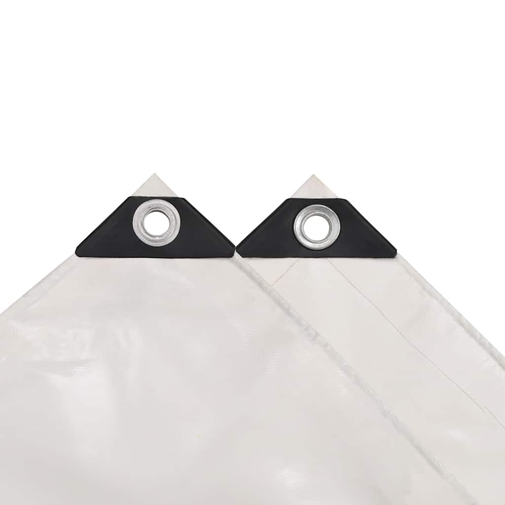 vidaXL Tarpaulins White 1.5 x 6 m Canvas with PVC Coating 4