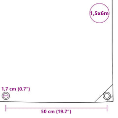 vidaXL Tarpaulins White 1.5 x 6 m Canvas with PVC Coating 6