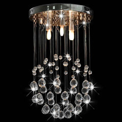 281575 vidaXL Ceiling Lamp with Crystal Beads Silver Sphere 3 x G9 Bulbs 2
