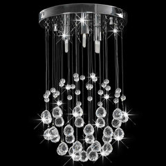 281575 vidaXL Ceiling Lamp with Crystal Beads Silver Sphere 3 x G9 Bulbs 3