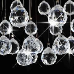 281575 vidaXL Ceiling Lamp with Crystal Beads Silver Sphere 3 x G9 Bulbs 4