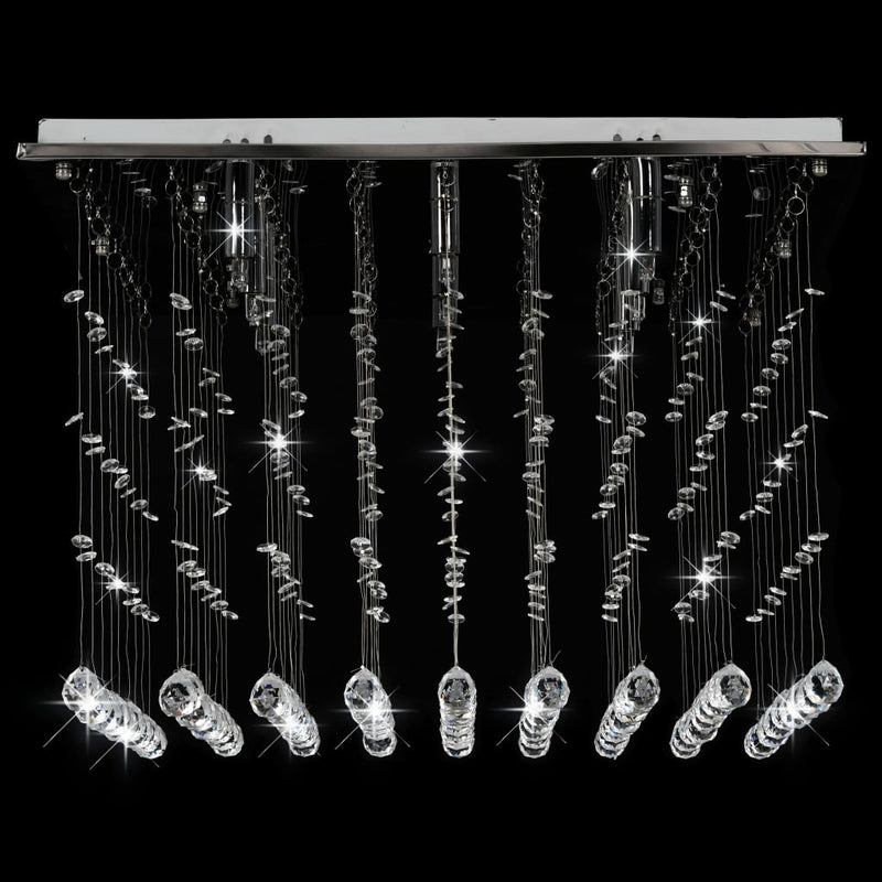 Ceiling Lamp with Crystal Beads Silver Cubic G9