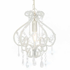 vidaXL Ceiling Lamp | White, Clear | Metal, Acrylic | Medium | Decorative Beads 1