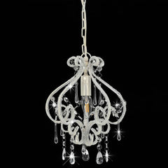 vidaXL Ceiling Lamp | White, Clear | Metal, Acrylic | Medium | Decorative Beads 3