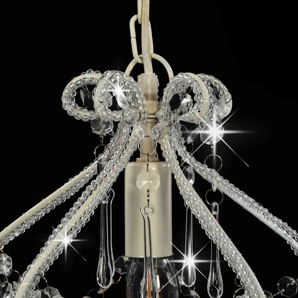 vidaXL Ceiling Lamp | White, Clear | Metal, Acrylic | Medium | Decorative Beads 5