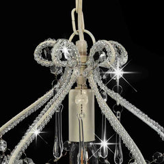 vidaXL Ceiling Lamp | White, Clear | Metal, Acrylic | Medium | Decorative Beads 5